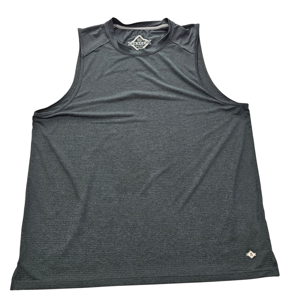 Burlebo Mens XL Performance Tank‎ Top Charcoal Grey Heathered Sleeveless Shirt